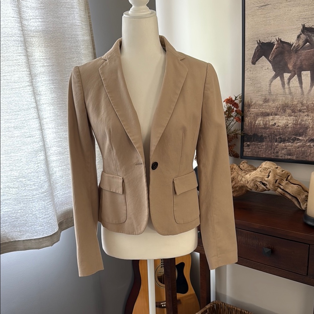 Banana Republic Tan Blazer Structured Suit Jacket